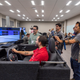 The simulators in action during the opening event.